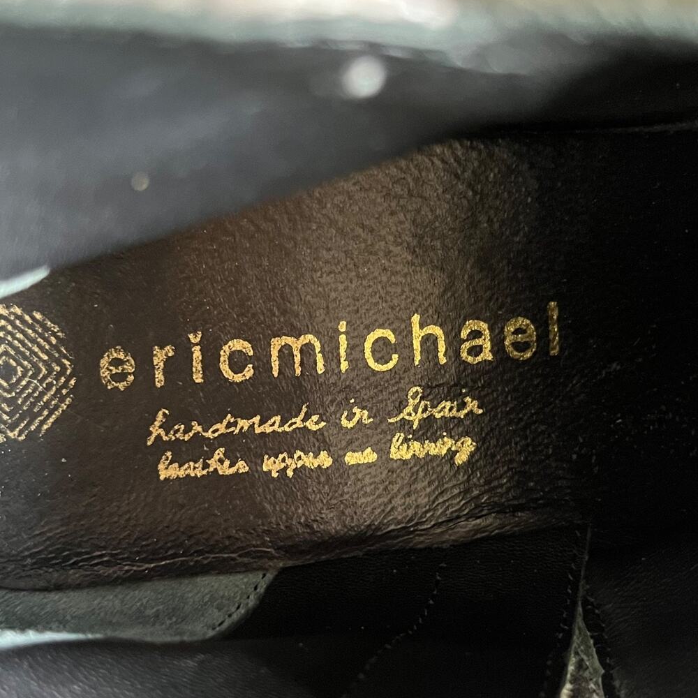Eric Michael Ankle Boots 41 US 10 Gray Suede Snakeskin Side Zip Handmade Spain - Picture 11 of 12